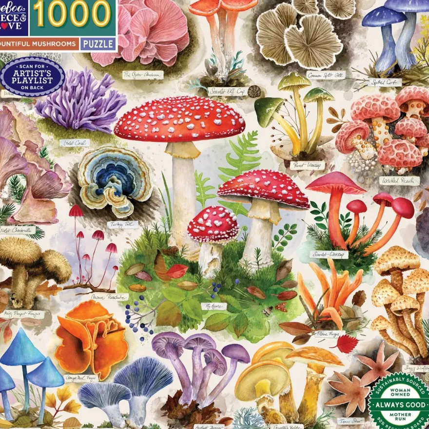 Pussel med 1.000 bitar - Bountiful Mushrooms