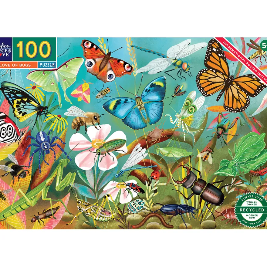 Pussel med 100 bitar - Insekter