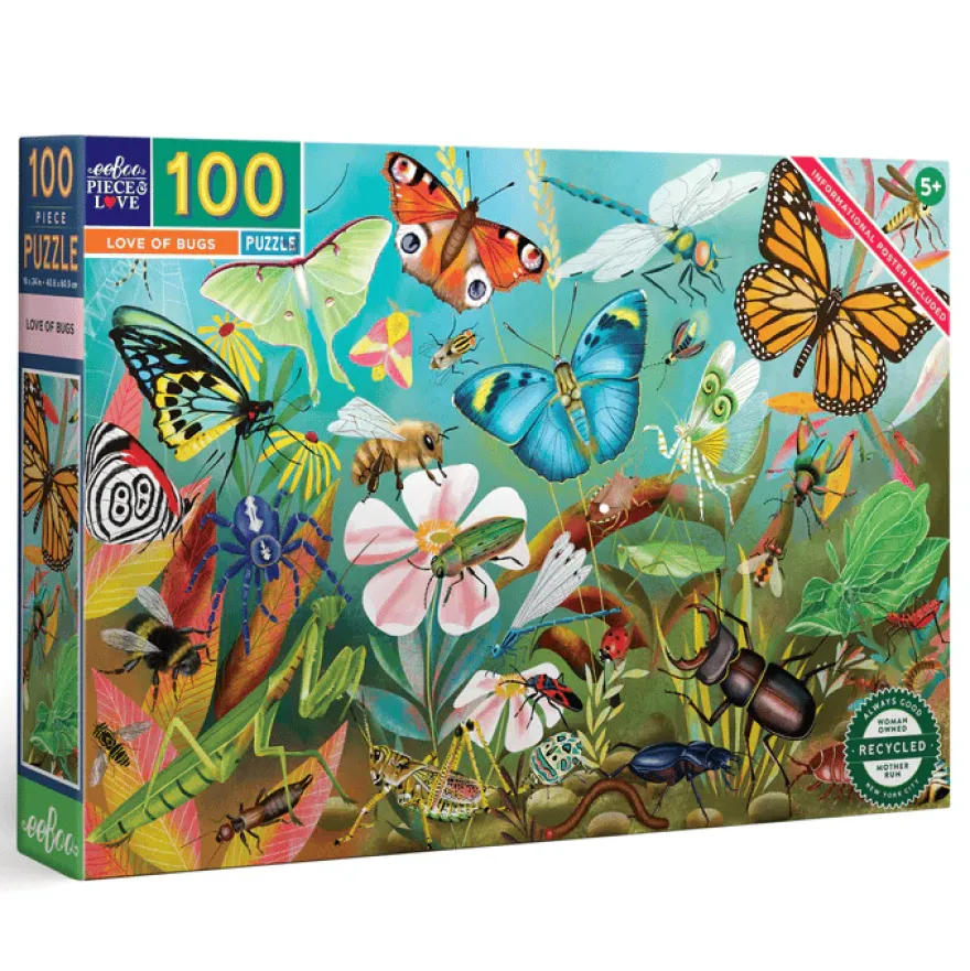 Pussel med 100 bitar - Insekter