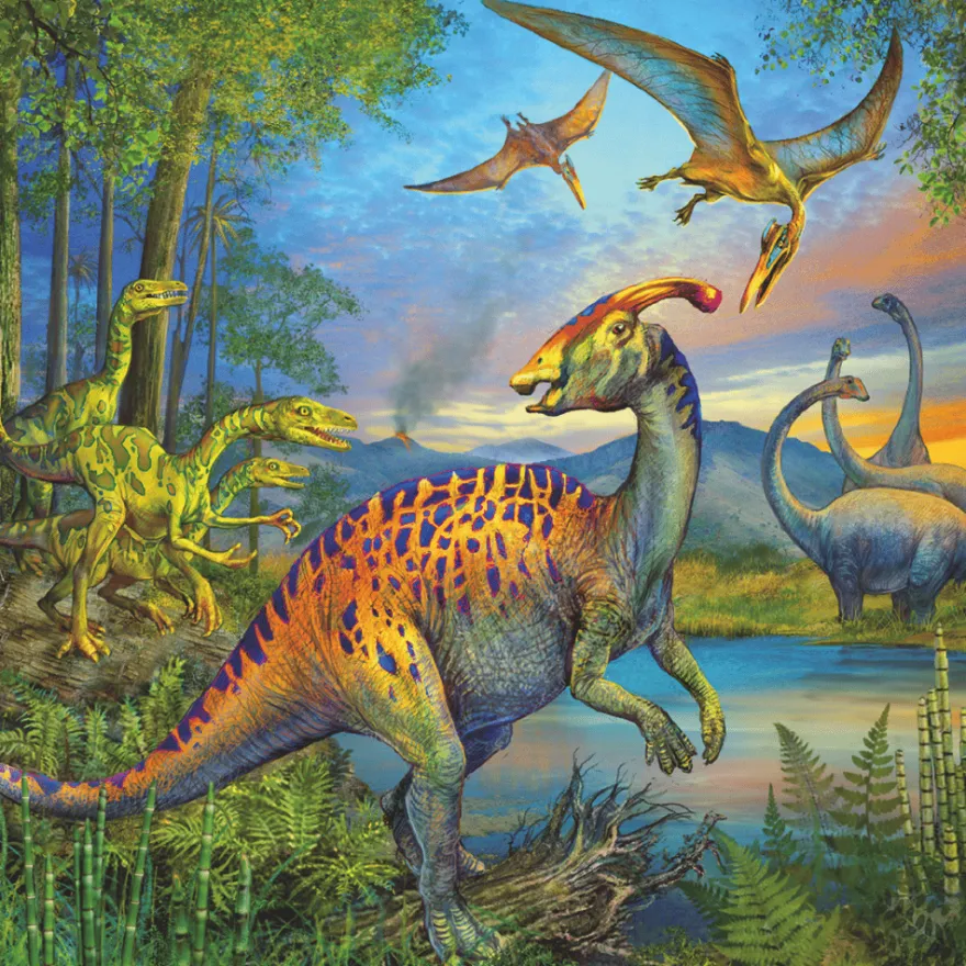 Pussel med 3 x 49 bitar – Dinosaurier