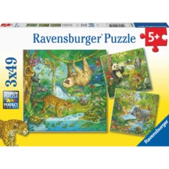 Pussel med 3 x 49 bitar – I djungeln