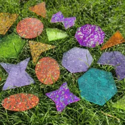 Regnbågeformer med glitter, 21 st.