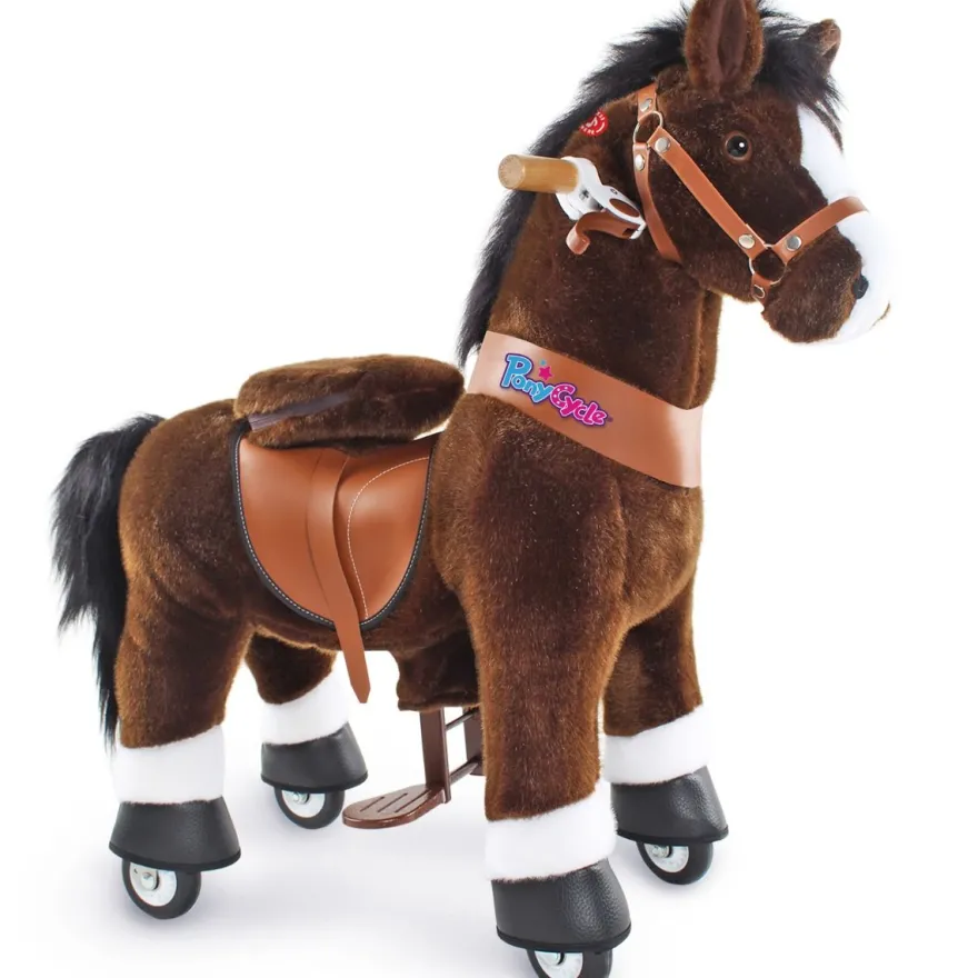 Rid Själv - Häst, mörkbrun, vit mule, Small