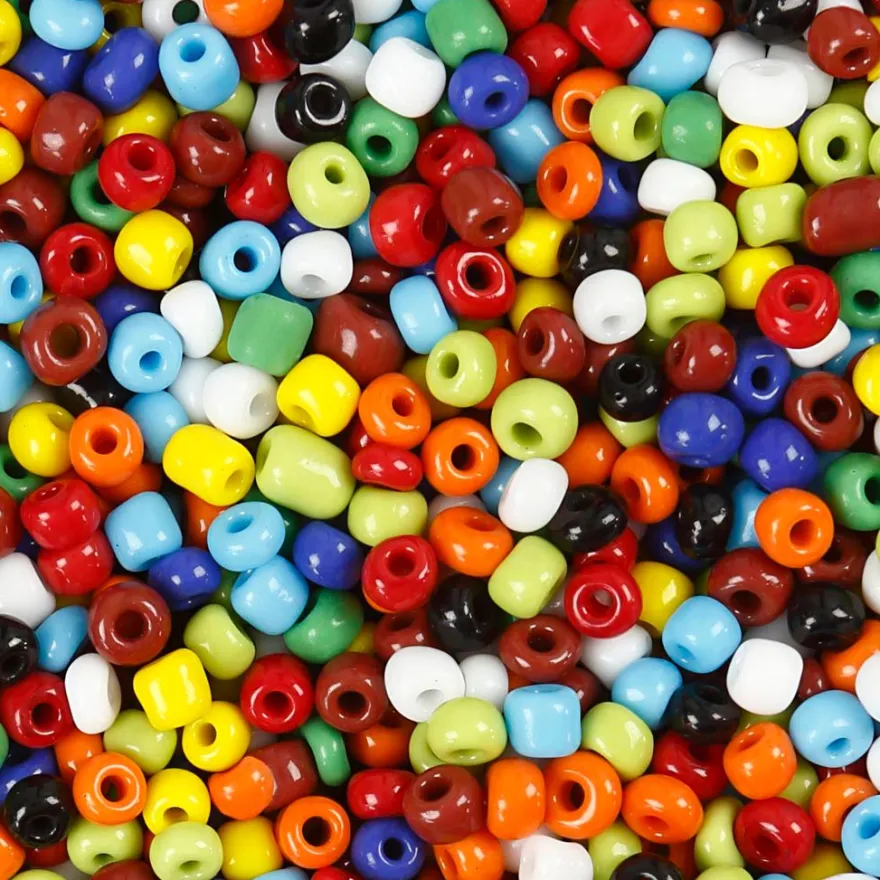 Rocailles-pärlor 4 mm - Grundfärger, 1 kg.