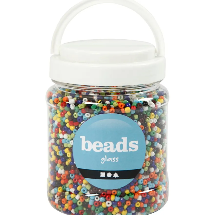 Rocailles-pärlor 4 mm - Grundfärger, 1 kg.