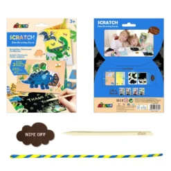 Scratch – gratulationskort – dinosaurier, 3 st.