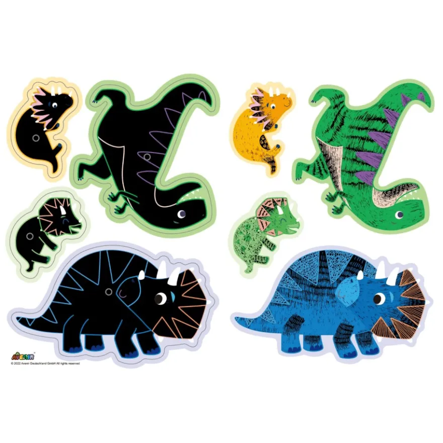 Scratch – gratulationskort – dinosaurier, 3 st.