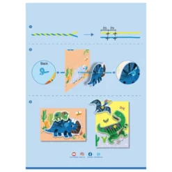 Scratch – gratulationskort – dinosaurier, 3 st.