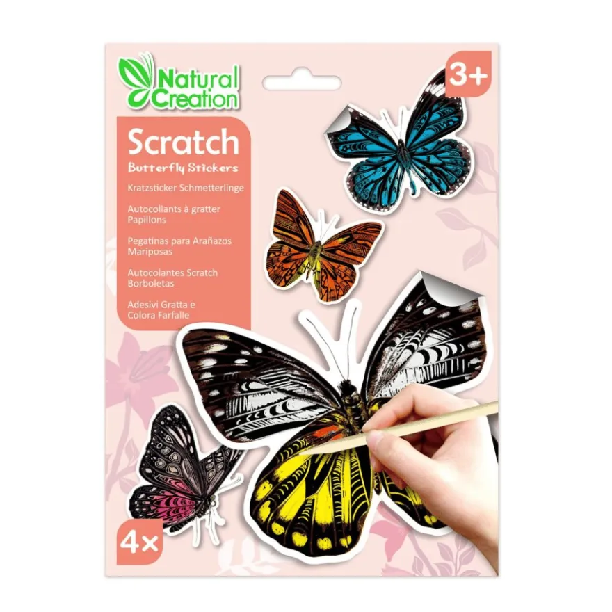 Scratch – klistermärken – fjärilar, 4 st.