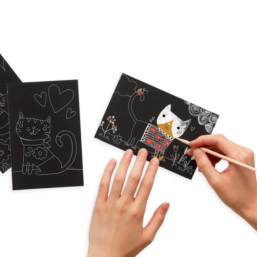 Scratch & Scribble, mini - Söta katter