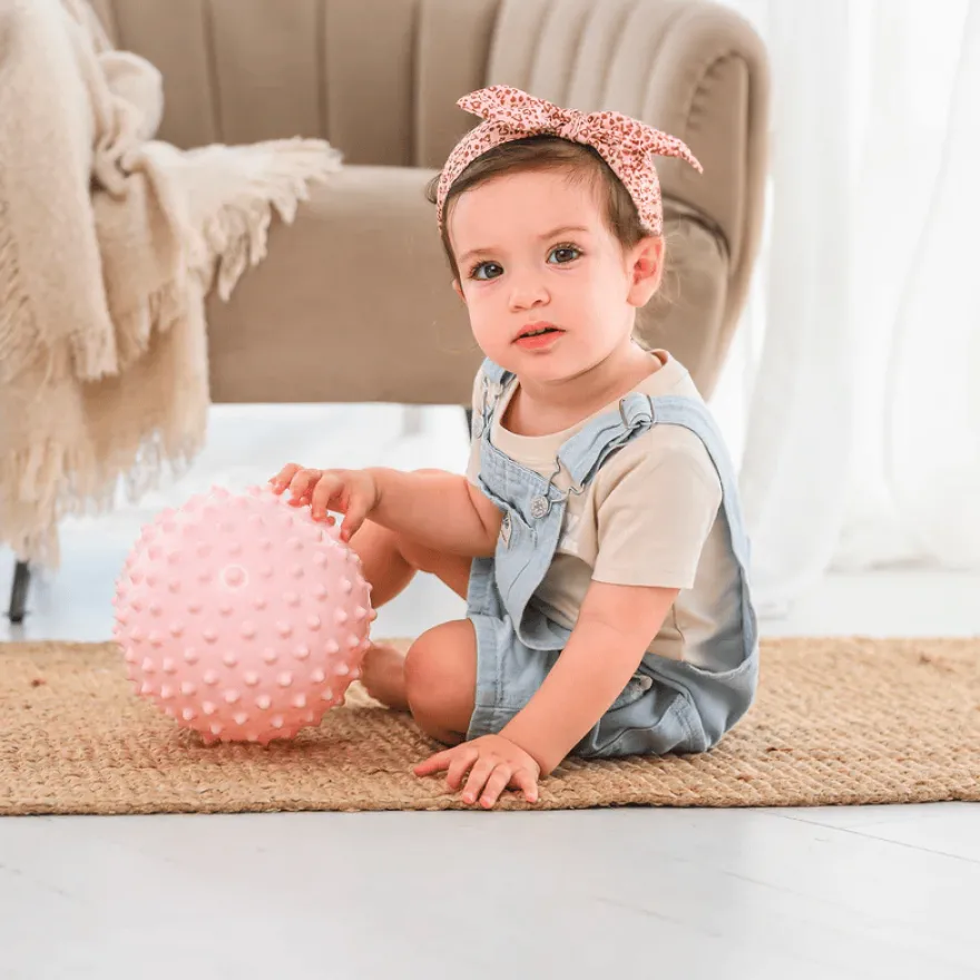 Sensorisk boll, uppblåsbar - Dammrosa, Ø18 cm