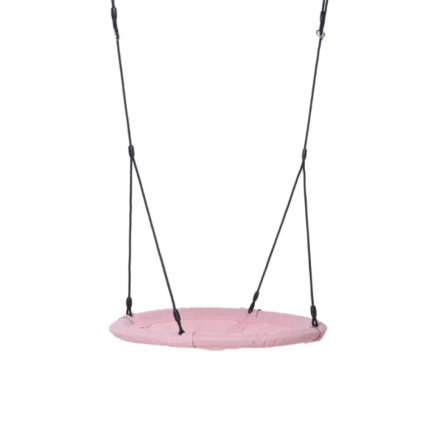 Sensorisk gunga Ø100 cm – ljusrosa (svart rep)