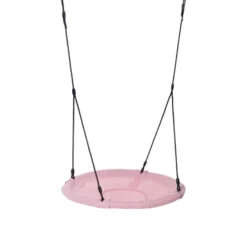 Sensorisk gunga Ø100 cm – ljusrosa (svart rep)