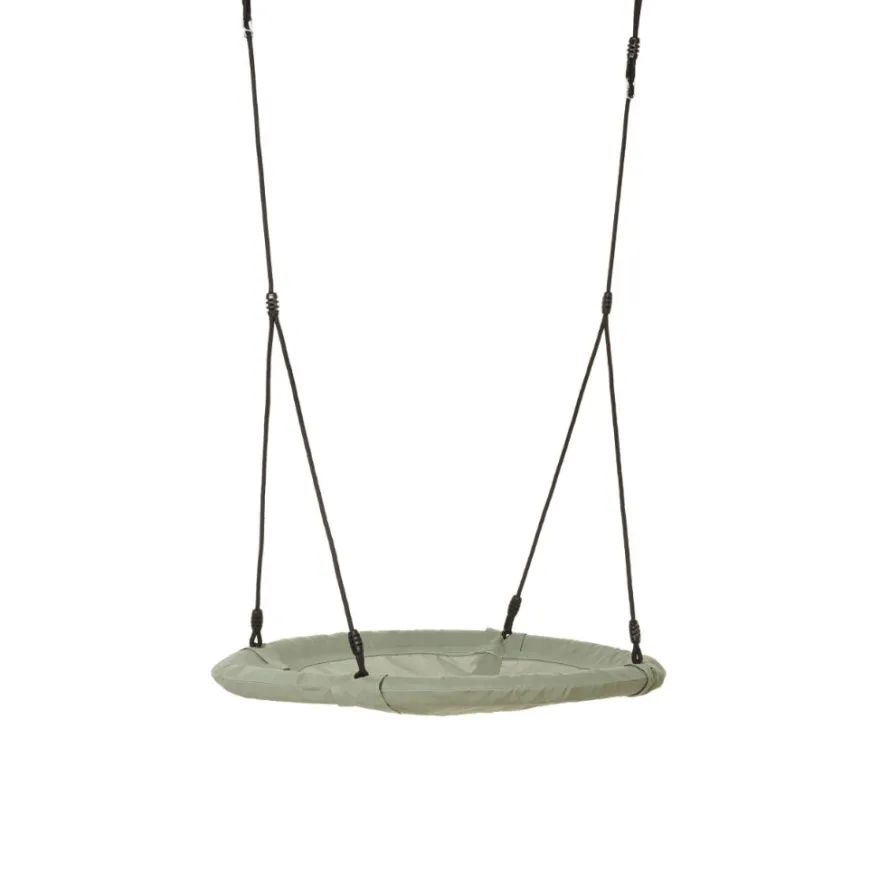 Sensorisk gunga Ø100 cm – salviagrön (svart rep)