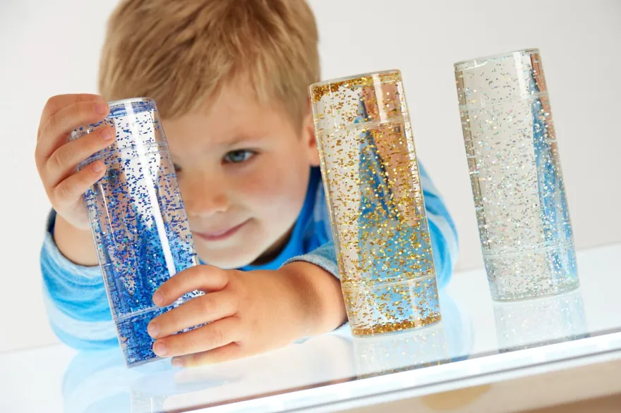 Sensoriskt rör - Glitterstorm, 3 st.