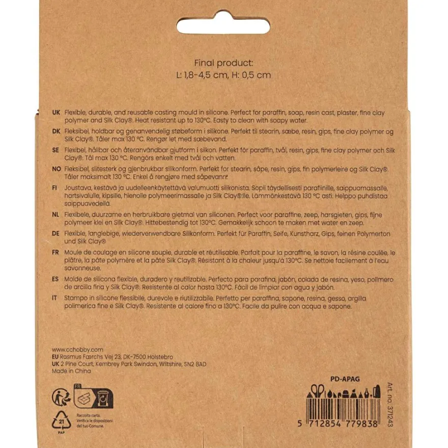 Silikonform – Blad & blommor, 6 motiv