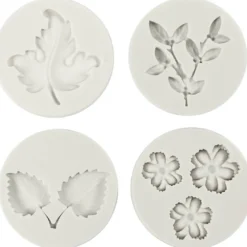 Silikonform – Blad & blommor, 6 motiv