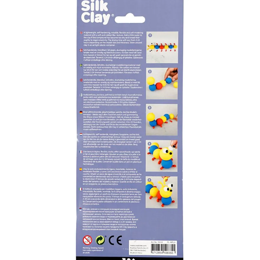 Silk Clay 3 x 14 g. - Blå, röd & gul