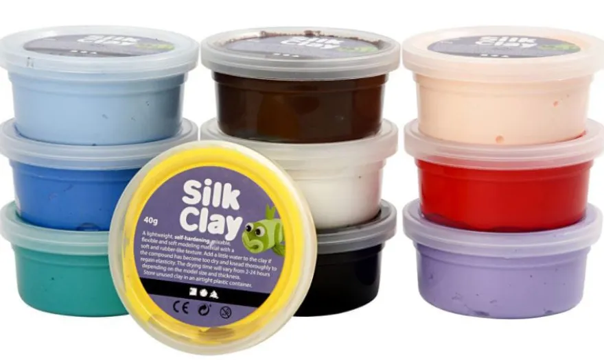Silk Clay 10 x 40 g - Grundfärger