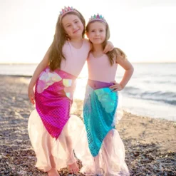 Sjöjungfrukjol + diadem - Blå, stl. 4-6 år