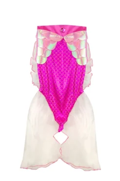 Sjöjungfrukjol + diadem - Rosa, stl. 4-6 år