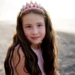 Sjöjungfrukjol + diadem - Rosa, stl. 4-6 år