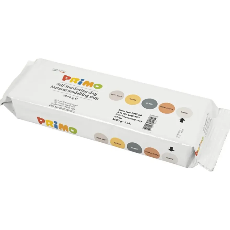 Självhärdande lera - Vit, 1 kg