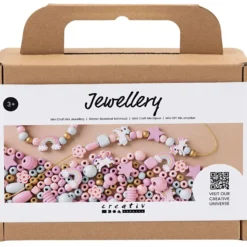 Smyckepaket med träpärlor - Pastellfärger