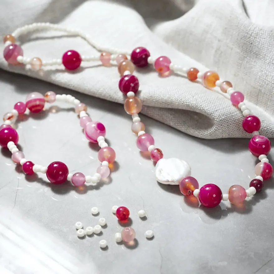 Smyckespaket - Halsband & armband, Agater
