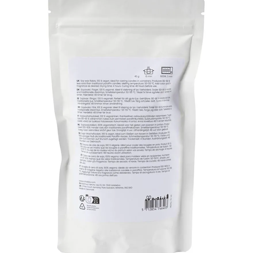 Sojavax till ljus i behållare - Creme, 250 g