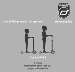 Sparkcykel - Highwaykick 3 med LED, Ash