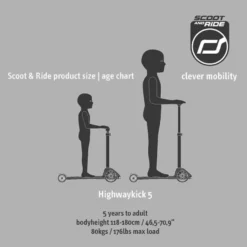 Sparkcykel - Highwaykick 5 med LED, Steel