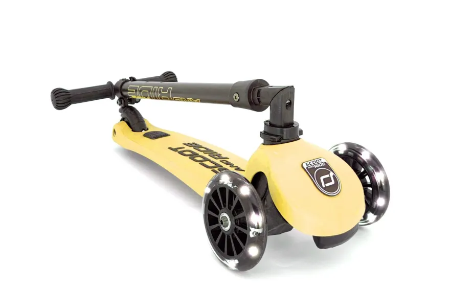Sparkcykel - Highwaykick 3 med LED, Lemon
