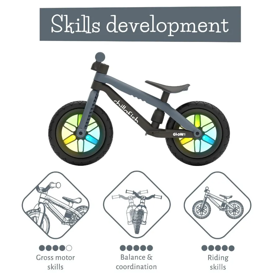 Springcykel BMXie GLOW - Antracit (2-5 år)