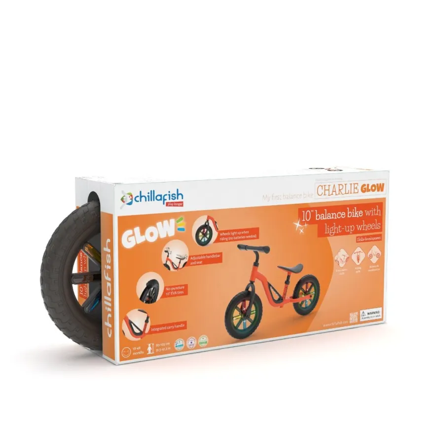 Springcykel Charlie GLOW – Orange (18 mån–4 år)