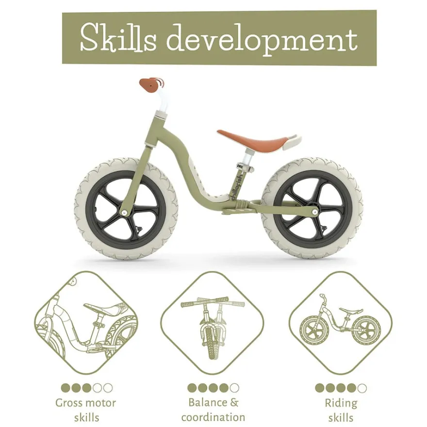 Springcykel Charlie LUX - Oliv (2-5 år)