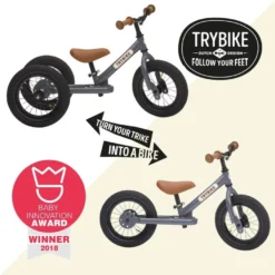 Springcykel - Trybike med två hjul, Antracitgrå