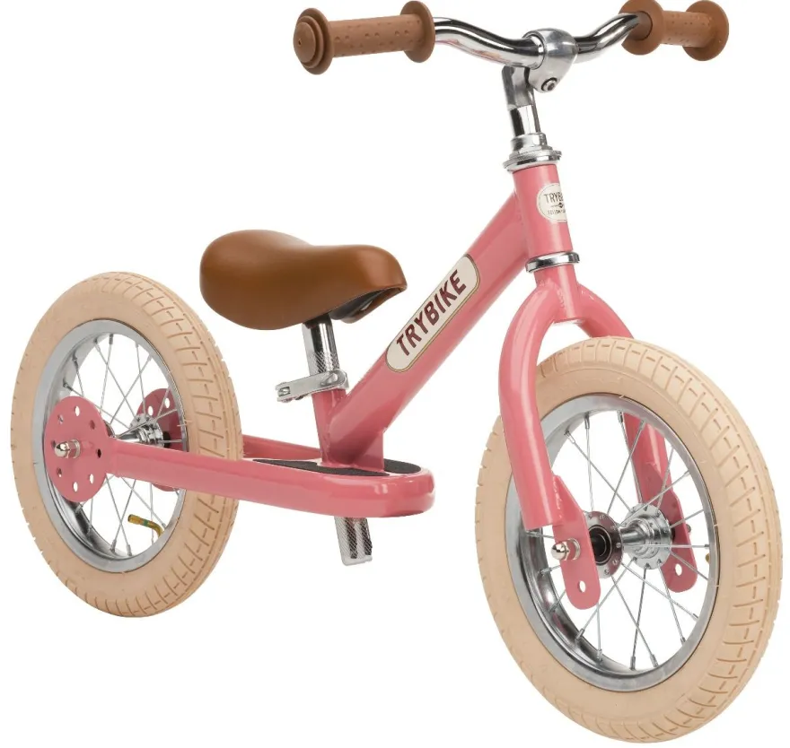 Springcykel - Trybike med två hjul, Rosa