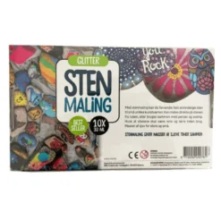 Stenfärg, 10 x 30 ml. - Glitter