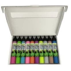 Stenfärg, 10 x 30 ml. - Glitter