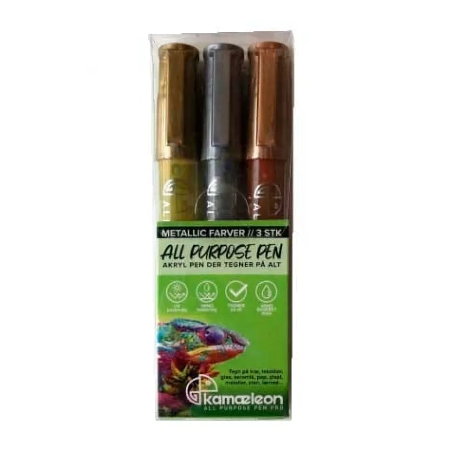 Stentuschpennor - Metallic, 3 st.