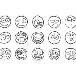 Stämpelset - Smiley, 15 st.