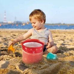 Strandkit m. väska + hopfällbar hink, 4 delar