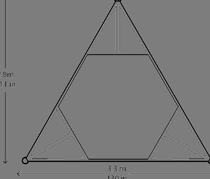 Svävande hängmatta med tre fästpunkter