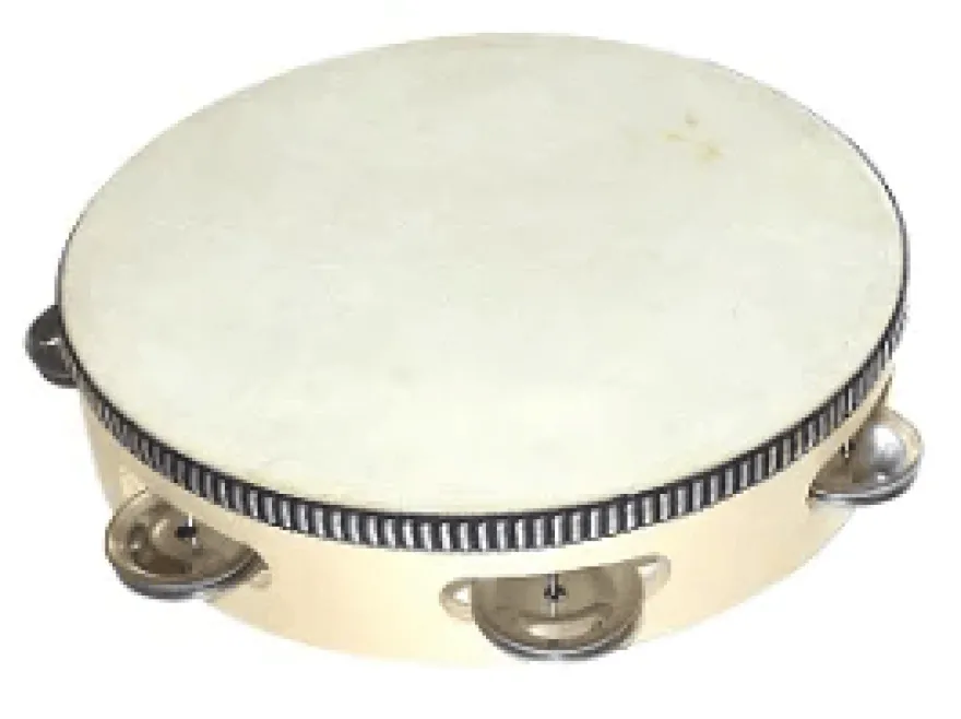 Tamburin med skinn, 15 cm