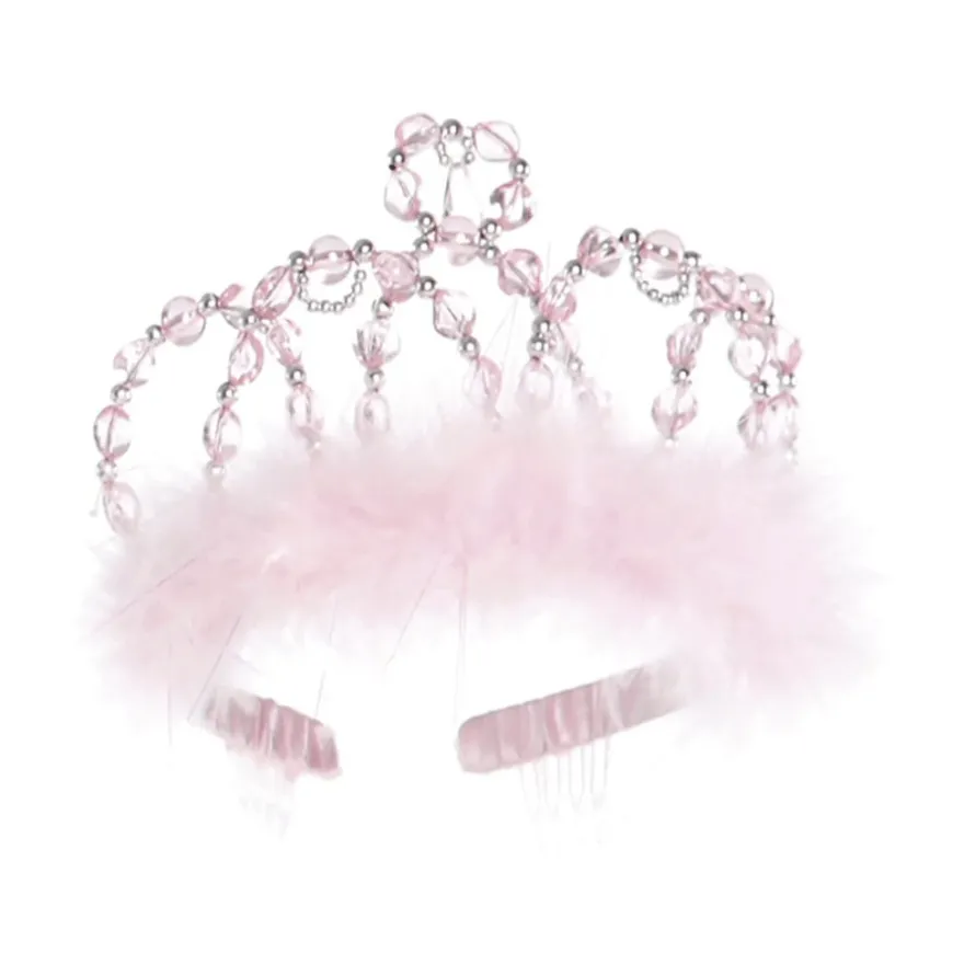 Tiara, rosa och silver