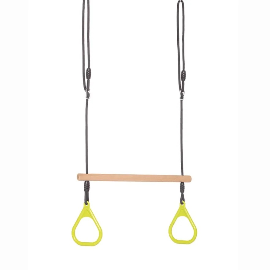 Trapetsgunga med ringar - Lime (svart rep)