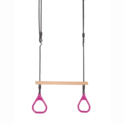 Trapetsgunga med ringar - Rosa (svart rep)