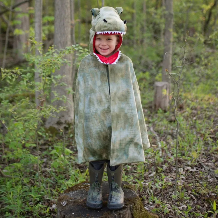 T-rex-cape med klor - Grön, stl. 4-6 år