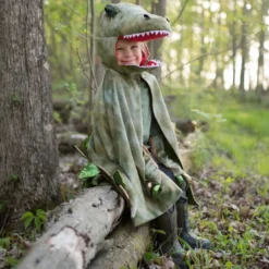 T-rex-cape med klor - Grön, stl. 4-6 år